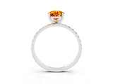 White gold Pear Cut Diamond Pavé Band with Six-Prong Setting_3