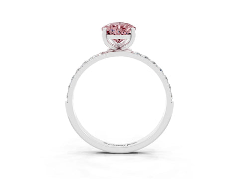 White gold Pear Cut Diamond Pavé Band with Six-Prong Setting_3