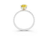 White gold Pear Cut Diamond Pavé Band with Six-Prong Setting_3
