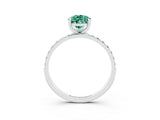 White gold Pear Cut Diamond Pavé Band with Six-Prong Setting_3