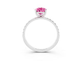 White gold Pear Cut Diamond Pavé Band with Six-Prong Setting_3