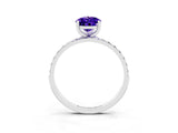 White gold Pear Cut Diamond Pavé Band with Six-Prong Setting_3