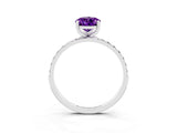 White gold Pear Cut Diamond Pavé Band with Six-Prong Setting_3