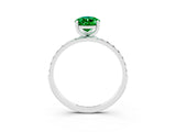 White gold Pear Cut Diamond Pavé Band with Six-Prong Setting_3