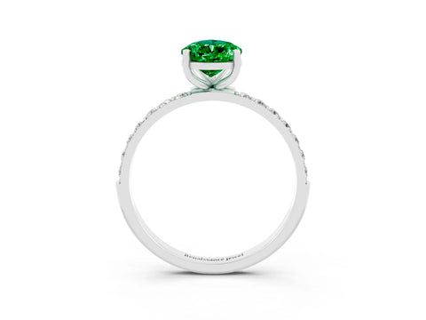 White gold Pear Cut Diamond Pavé Band with Six-Prong Setting_3