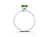 White gold Pear Cut Diamond Pavé Band with Six-Prong Setting_3