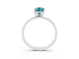 White gold Pear Cut Diamond Pavé Band with Six-Prong Setting_3