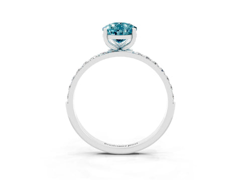 White gold Pear Cut Diamond Pavé Band with Six-Prong Setting_3