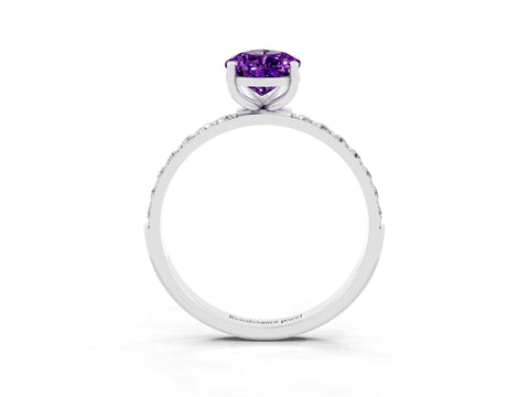 White gold Pear Cut Diamond Pavé Band with Six-Prong Setting_3