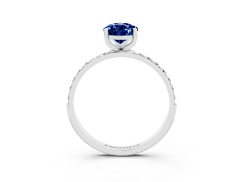 White gold Pear Cut Diamond Pavé Band with Six-Prong Setting_3