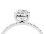 White gold Pear Cut Diamond Pavé Band with Six-Prong Setting_4
