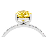 White gold Pear Cut Diamond Pavé Band with Six-Prong Setting_4