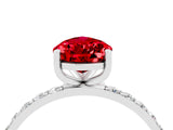 White gold Pear Cut Diamond Pavé Band with Six-Prong Setting_4