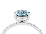 White gold Pear Cut Diamond Pavé Band with Six-Prong Setting_4