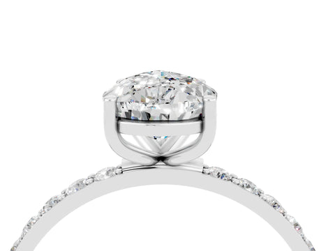 White gold Pear Cut Diamond Pavé Band with Six-Prong Setting_4