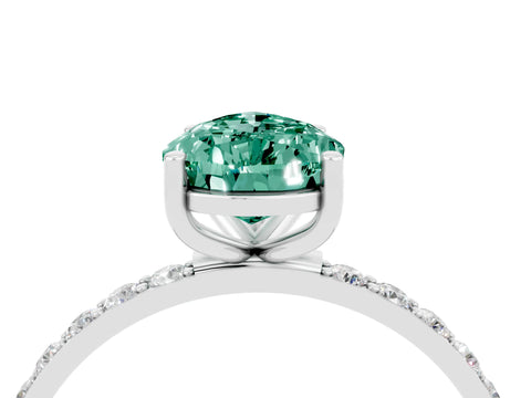 White gold Pear Cut Diamond Pavé Band with Six-Prong Setting_4