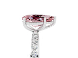 White gold Pear Cut Diamond Pavé Band with Six-Prong Setting_5