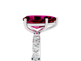White gold Pear Cut Diamond Pavé Band with Six-Prong Setting_5