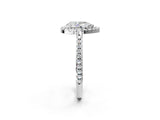 White gold Pear Cut Diamond Pavé Halo Ring with Four-Prong Setting_36