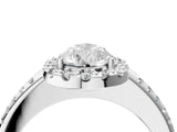 White gold Pear Cut Diamond Pavé Halo Ring with Four-Prong Setting_38