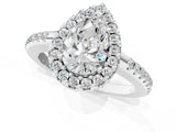 White gold Pear Cut Diamond Pavé Halo Ring with Four-Prong Setting_45
