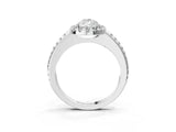 White gold Pear Cut Diamond Pavé Halo Ring with Four-Prong Setting_47