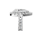 White gold Pear Cut Diamond Pavé Halo Ring with Four-Prong Setting_49