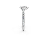 White gold Pear Cut Diamond Pavé Solitaire Engagement Ring with Four-Prong Setting_90