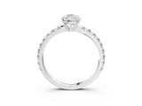 White gold Pear Cut Diamond Pavé Solitaire Engagement Ring with Four-Prong Setting_91