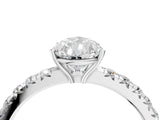 White gold Pear Cut Diamond Pavé Solitaire Engagement Ring with Four-Prong Setting_92