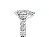 White gold Pear Cut Diamond Pavé Solitaire Engagement Ring with Four-Prong Setting_94
