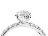 White gold Pear Cut Diamond Pavé Solitaire Ring with Round Band and Prong Setting_20