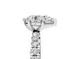 White gold Pear Cut Diamond Pavé Solitaire Ring with Round Band and Prong Setting_21