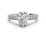 White gold Pear Cut Diamond Pave Band with Four-Prong Setting_49