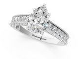 White gold Pear Cut Diamond Pave Band with Four-Prong Setting_50