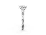 White gold Pear Cut Diamond Ring with Baguette Side Stones, Channel Set Band, and Four-Prong Setting_25