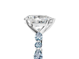 White gold Pear Cut Diamond Ring with Marquise and Round with Aquamarine side stone Side Stones and Four-Prong Setting_17
