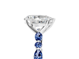 White gold Pear Cut Diamond Ring with Marquise and Round with Blue Sapphire side stone Side Stones and Four-Prong Setting_41
