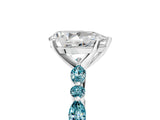White gold Pear Cut Diamond Ring with Marquise and Round with Blue Topaz side stone Side Stones and Four-Prong Setting_41