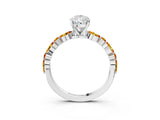 White gold Pear Cut Diamond Ring with Marquise and Round with Citrine side stone Side Stones and Four-Prong Setting_27
