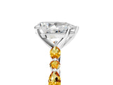 White gold Pear Cut Diamond Ring with Marquise and Round with Citrine side stone Side Stones and Four-Prong Setting_29