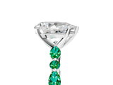 White gold Pear Cut Diamond Ring with Marquise and Round with Emerald side stone Side Stones and Four-Prong Setting_53