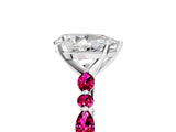 White gold Pear Cut Diamond Ring with Marquise and Round with Garnet side stone Side Stones and Four-Prong Setting_17