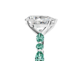 White gold Pear Cut Diamond Ring with Marquise and Round with Green Sapphire side stone Side Stones and Four-Prong Setting_5