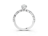 White gold Pear Cut Diamond Ring with Marquise and Round with Moissanite side stone Side Stones and Four-Prong Setting_51