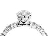 White gold Pear Cut Diamond Ring with Marquise and Round with Moissanite side stone Side Stones and Four-Prong Setting_52