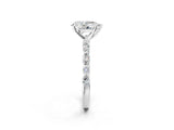 White gold Pear Cut Diamond Ring with Marquise and Round with Moissanite side stone Side Stones and Four-Prong Setting_62