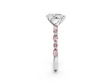 White gold Pear Cut Diamond Ring with Marquise and Round with Morganite side stone Side Stones and Four-Prong Setting_14