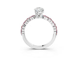 White gold Pear Cut Diamond Ring with Marquise and Round with Morganite side stone Side Stones and Four-Prong Setting_15