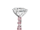 White gold Pear Cut Diamond Ring with Marquise and Round with Morganite side stone Side Stones and Four-Prong Setting_29